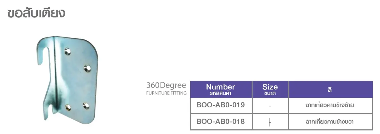 เหล็กฉาก อะไหล่เฟอร์นิเจอร์ 360 องศาฟิตติ้งเฮ้าส์