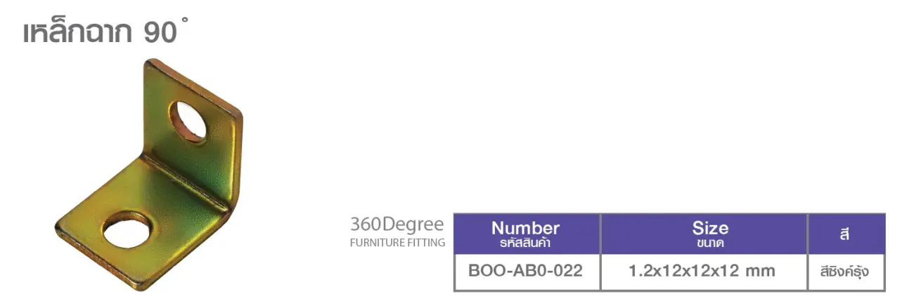 เหล็กฉาก อะไหล่เฟอร์นิเจอร์ 360 องศาฟิตติ้งเฮ้าส์