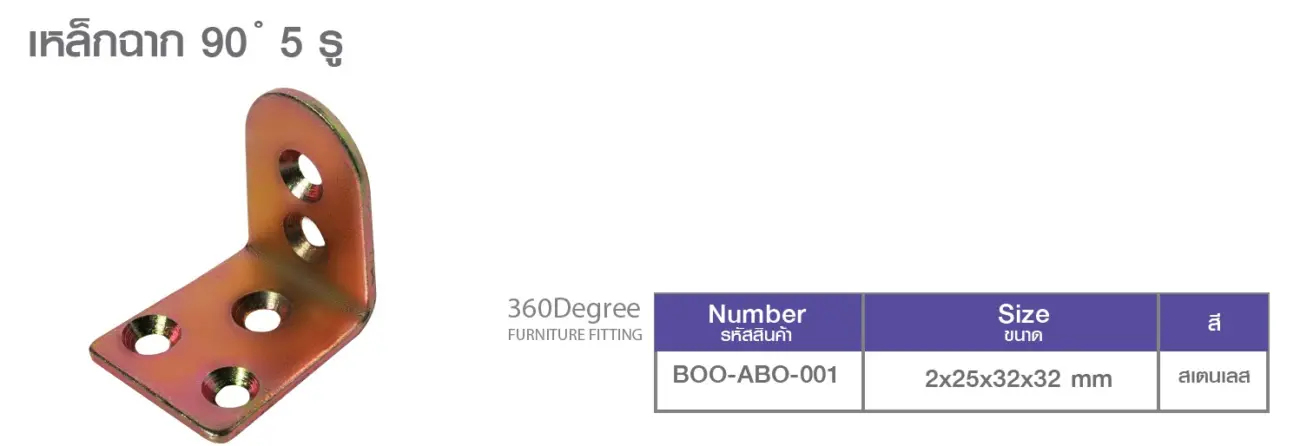 เหล็กฉาก อะไหล่เฟอร์นิเจอร์ 360 องศาฟิตติ้งเฮ้าส์