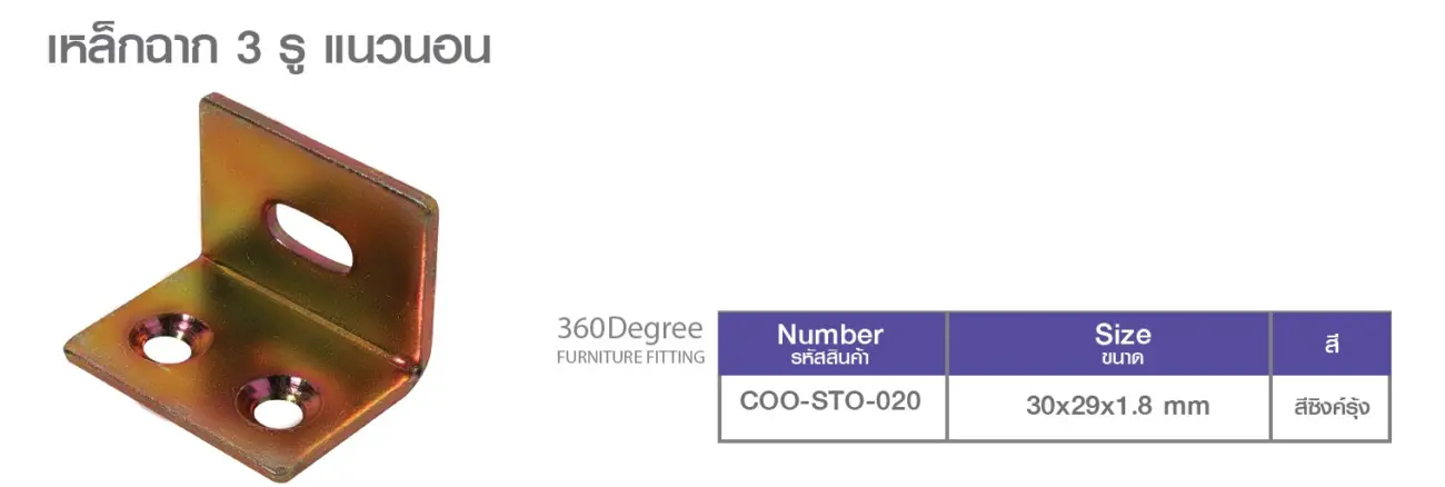 เหล็กฉาก อะไหล่เฟอร์นิเจอร์ 360 องศาฟิตติ้งเฮ้าส์